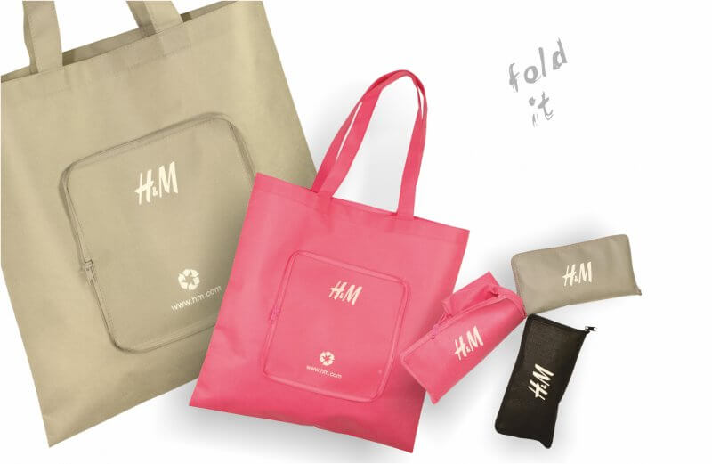 melk wit String string werkelijk Opvouwtasje met Rits - H&M | Herbruikbare tassen Groothandel UTS Bags